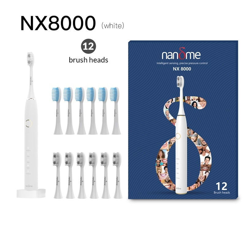 Nandme NX8000 Smart Sonic Electric Toothbrush IPX7 À Prova D' Água Micro Vibração Clareador De Limpeza Profunda Sem Machucar Os Dentes