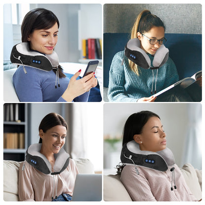 Electric Neck Massager U Shaped Pillow Multifunctional Portable Shoulder Cervical Massager Travel Home Car Relax Massage Pillow