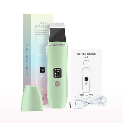 Ultrasonic Skin Scrubber Peeling Shovel EMS Microcorrente Íon Acne Removedor de Cravos Facial Limpeza Profunda Dispositivos de Levantamento Facial