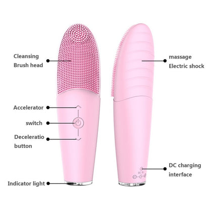 Máquina de lavar rosto de silicone, vibração ultrassônica, à prova d'água, dispositivos de limpeza facial, escovas, uso doméstico, beleza, saúde