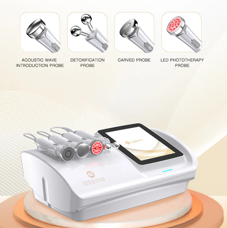 Acoustic wave detoxification technology combines with LED phototherapy for a comprehensive facial care experience.