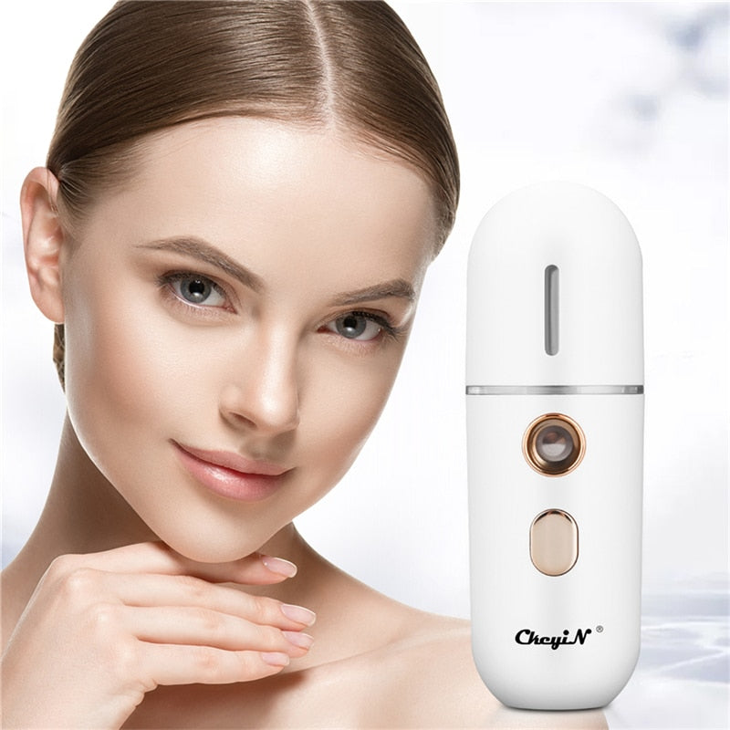 CkeyiN 30ml Mini Facial Steamer Mist Sprayer Nano Mister Hydrating Face Mist Spray Bottle Humidifier Spa Skin Care Moisturizing