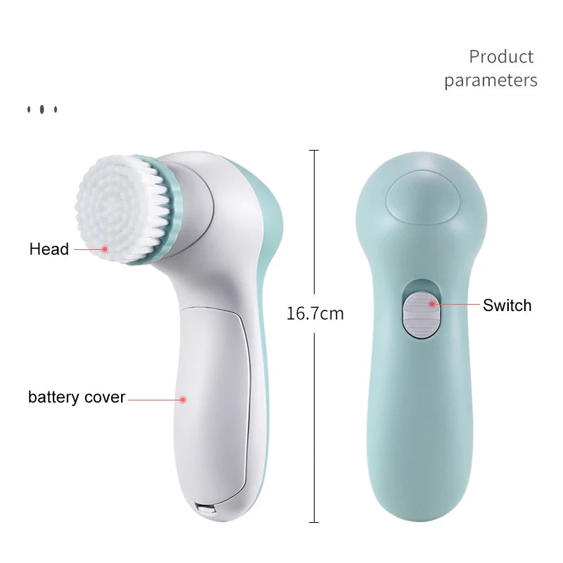 Electric facial brush for deep cleaning and pore lifting.