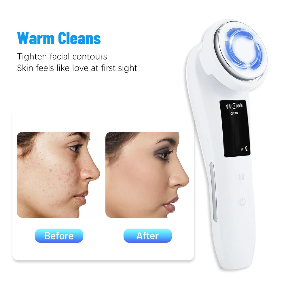 Revealing radiant contours with a 7-in-1 facial massager that firms and smooths skin.