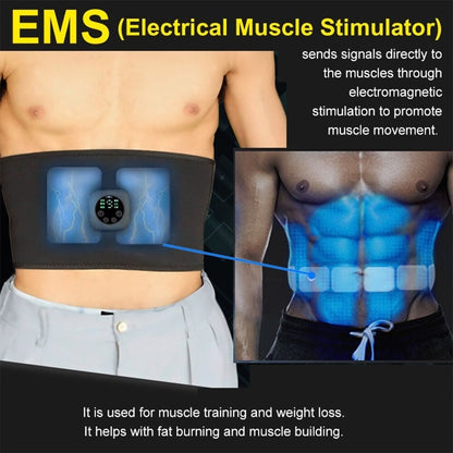 Massageador de cintura EMS Fitness Cinto de Emagrecimento Elétrico Cinto de Emagrecimento Queima de Gordura por Vibração Cinto de Massagem Abdominal