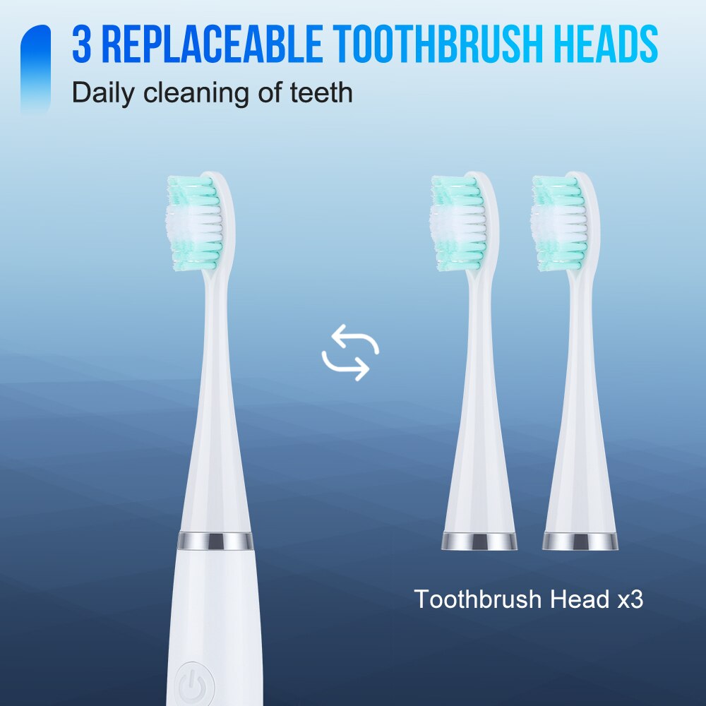 3 REPLACEABLE TOOTHBRUSH HEADS Daily