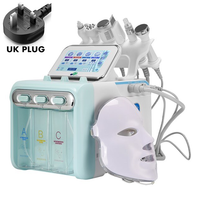 2021 New 7 in 1 Hydrogen Oxygen Small Bubble RF Beauty Machine Face Lifting Dermabrasion Device Skin Scrubber Facial Spa