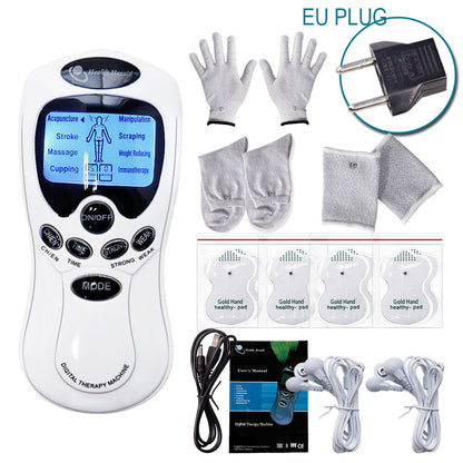 Pulse Tens Acupuncture Electric Body Massage 8 Models Digital Therapy Machine 4Pads Electrical Muscle Stimulator Full Body Relax