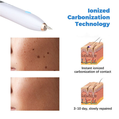 Mole Spot Scanning Scar Mole Wart Age Freckle Blackhead Removal Pen Needle Light LED Screen 9 Speed Tattoo Plasma Dark