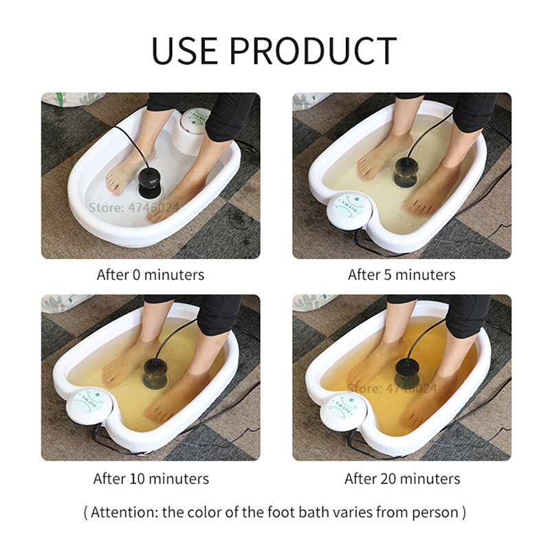 the color of the foot bath varies from person to person .