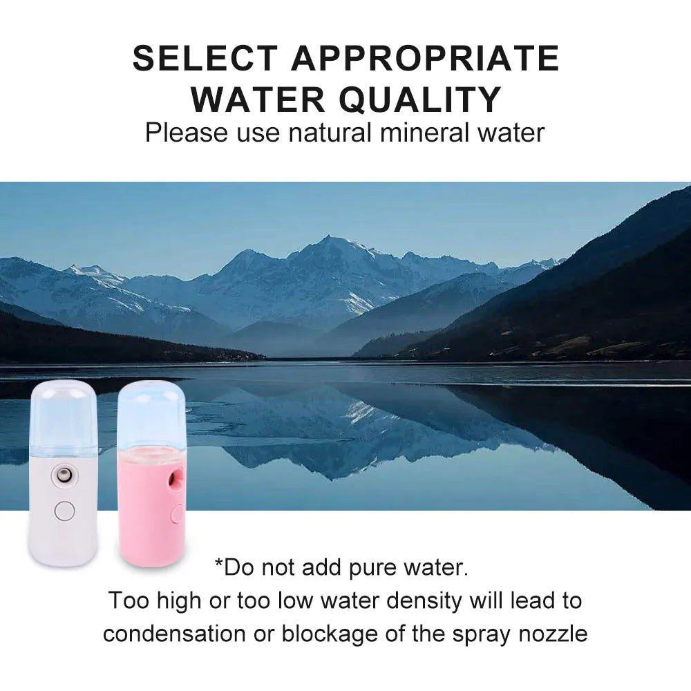 Use natural mineral water only to avoid condensation and clogging.