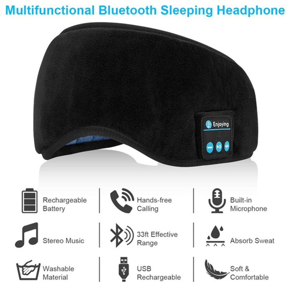 Wireless Bluetooth Eye Mask Headset Sleep Stereo Headset Subwoofer Blindfold Bluetooth 5.0 Head-mounted Sleeping Eye Cover