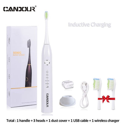 CANDOUR CD-5166 sonic toothbrush Adult automatic electric toothbrush Rechargeable With 8 heads replacement IPX8  Tooth Brush