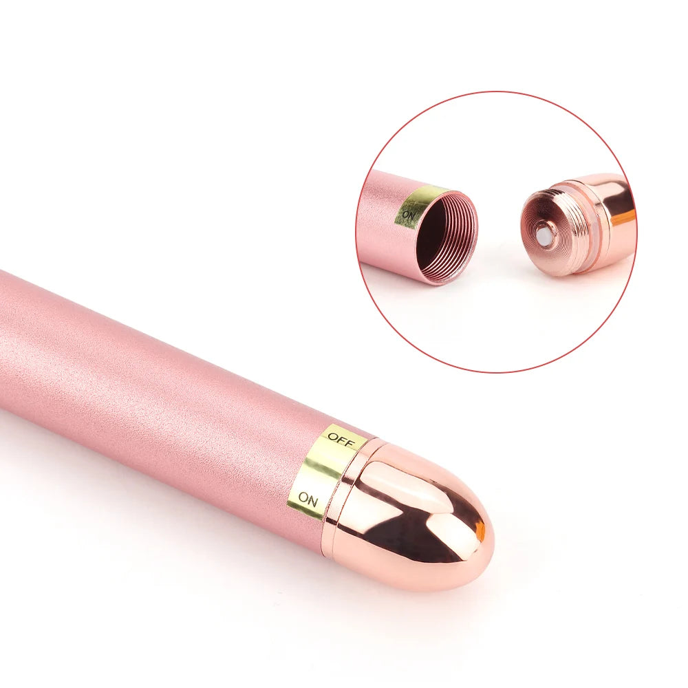 Vibrating facial roller for anti-aging, slimming, and lifting skin care.