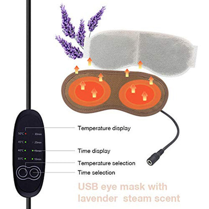 USB Steam Sleeping Eye Mask Shading Mask For Sleep Soft Adjustable Temperature Control Electric Heated Eye Mask to Relieve Eye