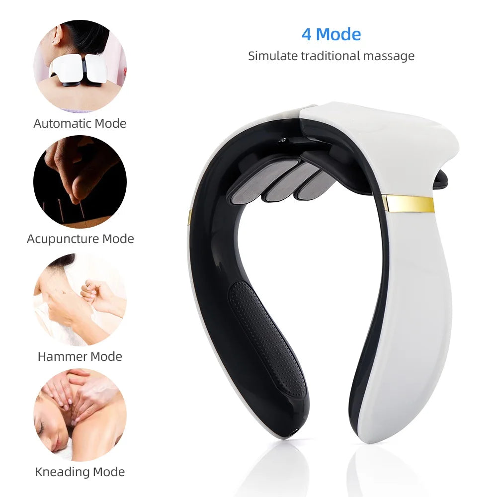 Relax your neck with 4 modes: simulated massage, automated strokes, acupuncture, hammering, and kneading.