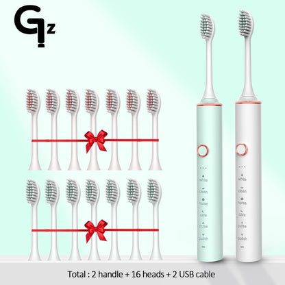 New 2023 N100 Sonic Electric Toothbrush Adult Timer Brush 6 Mode USB Charger Rechargeable Tooth Brushes Replacement Heads Set