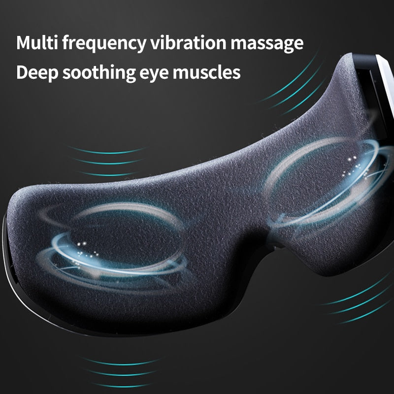 Recarregável Smart Eye Massager Massageador Facial Bluetooth Música Dobrável Pressão de Ar Aquecimento Massagem Relaxamento