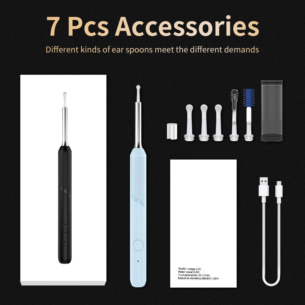 Wireless Smart Visual Ear Cleaner Otoscope NP20 Ear Wax Removal Tool with Camera Ear Endoscope 1080P Kit for iPhone iPad Android