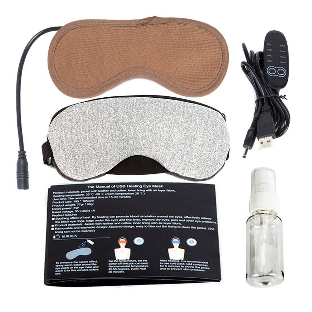 USB Steam Sleeping Eye Mask Shading Mask For Sleep Soft Adjustable Temperature Control Electric Heated Eye Mask to Relieve Eye