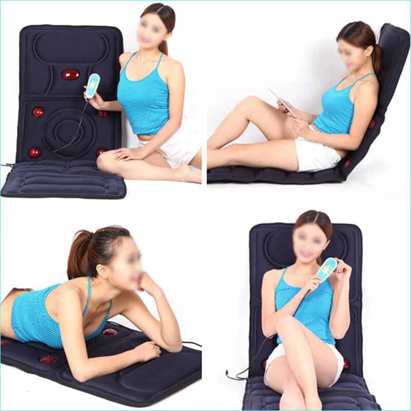 9 Vibration Motor Collapsible Fullbody Massager Far-infrared Heating Massage Cushion Reduce back fatigue Vibrating Back Mattress