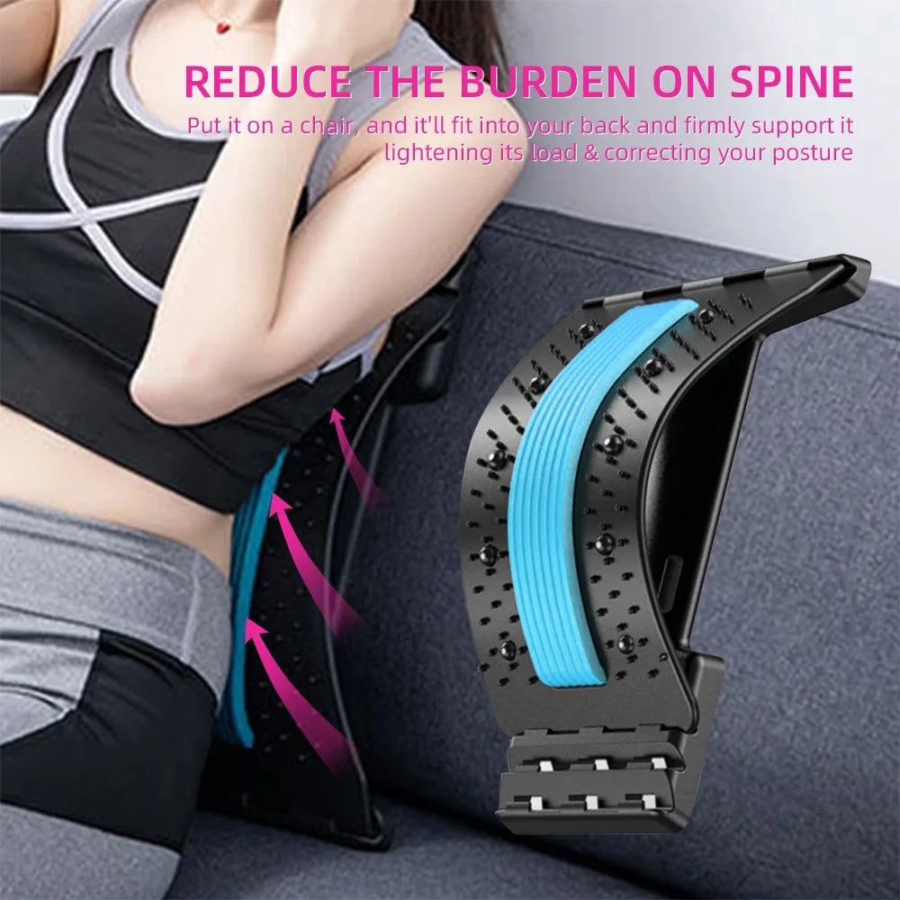 Relieve back strain with this massager that provides support, relief, and posture correction when used on a chair.