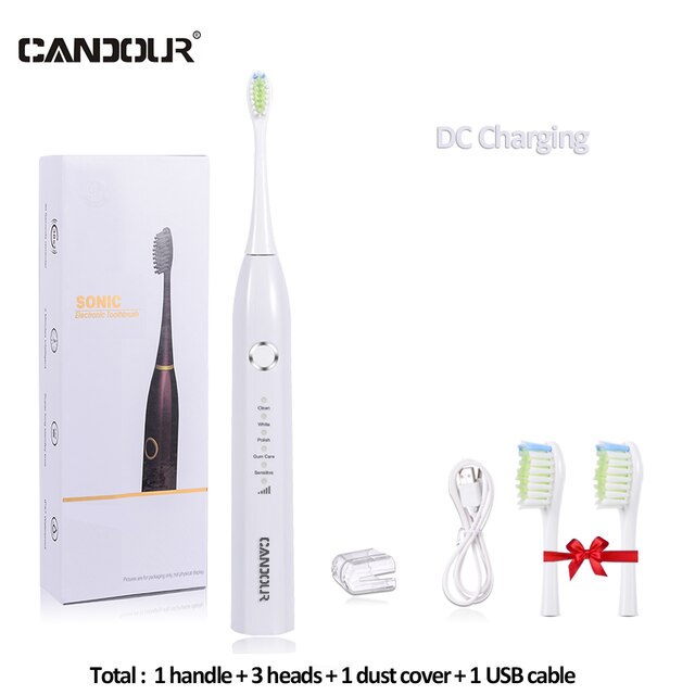 CANDOUR CD-5166 sonic toothbrush Adult automatic electric toothbrush Rechargeable With 8 heads replacement IPX8  Tooth Brush