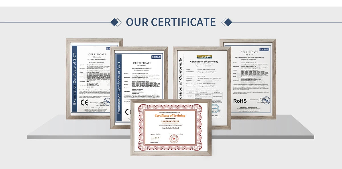 Device meets international safety standards with CE certification and ROHS compliance.