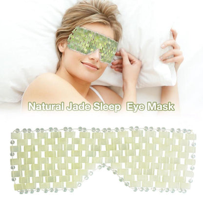 Natural Jade Eye Mask Cooling Jade Sleep Eye Mask Massager Therapy Jade Stone Anti Aging Shade Cover Relaxing Gift