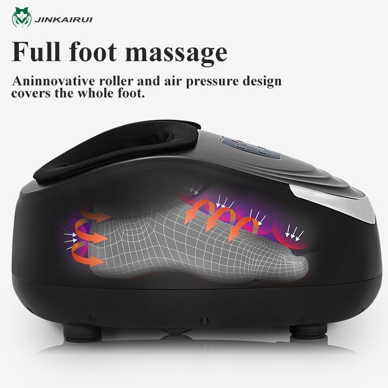 Jinkairui EU Plug Electric Antistress Foot Massager Vibrator Massage Machine Infrared Heating Therapy Health Care Device