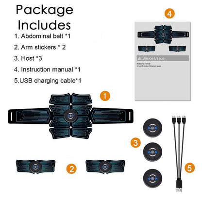 Package Includes 1. Abdominal belt *1 2. Arm stickers 3. Ho