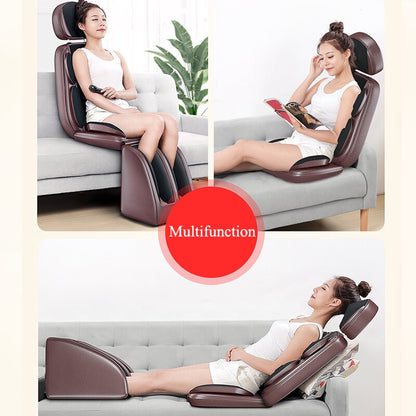 Electric Full Body Massage Chair Neck Back Waist Massage Cushion Heating Vibrate Massaging Pad Seat Sofa Relaxation For 220V