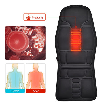 Electric Chair Seat Heating Pad Vibration Massage Cushion Home Car Office Seat Warm Vibrator Full Body Relax Pain Relief 8 Modes