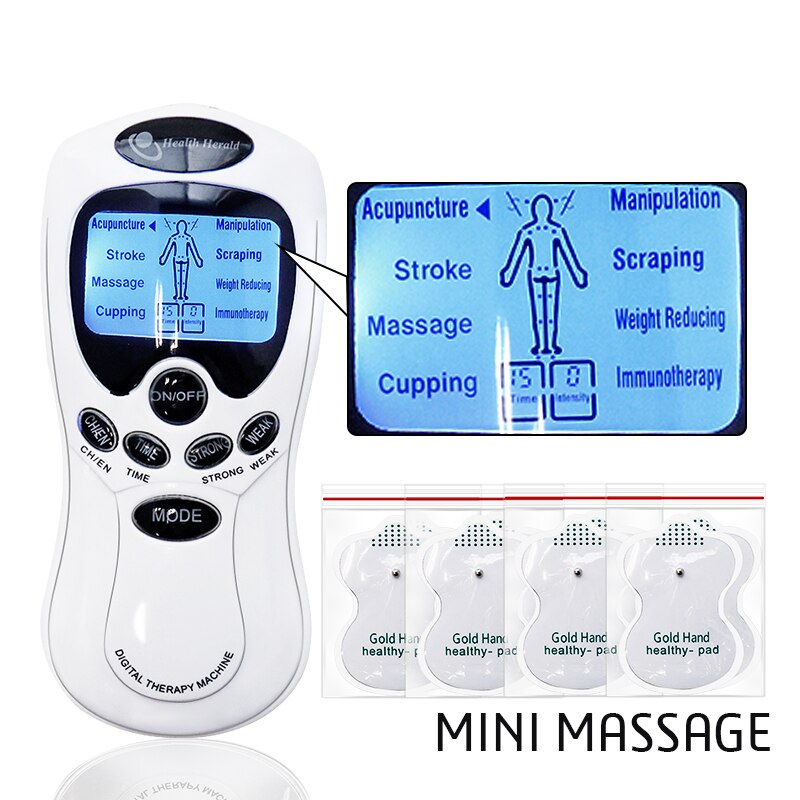 Pulse Tens Acupuncture Electric Body Massage 8 Models Digital Therapy Machine 4Pads Electrical Muscle Stimulator Full Body Relax