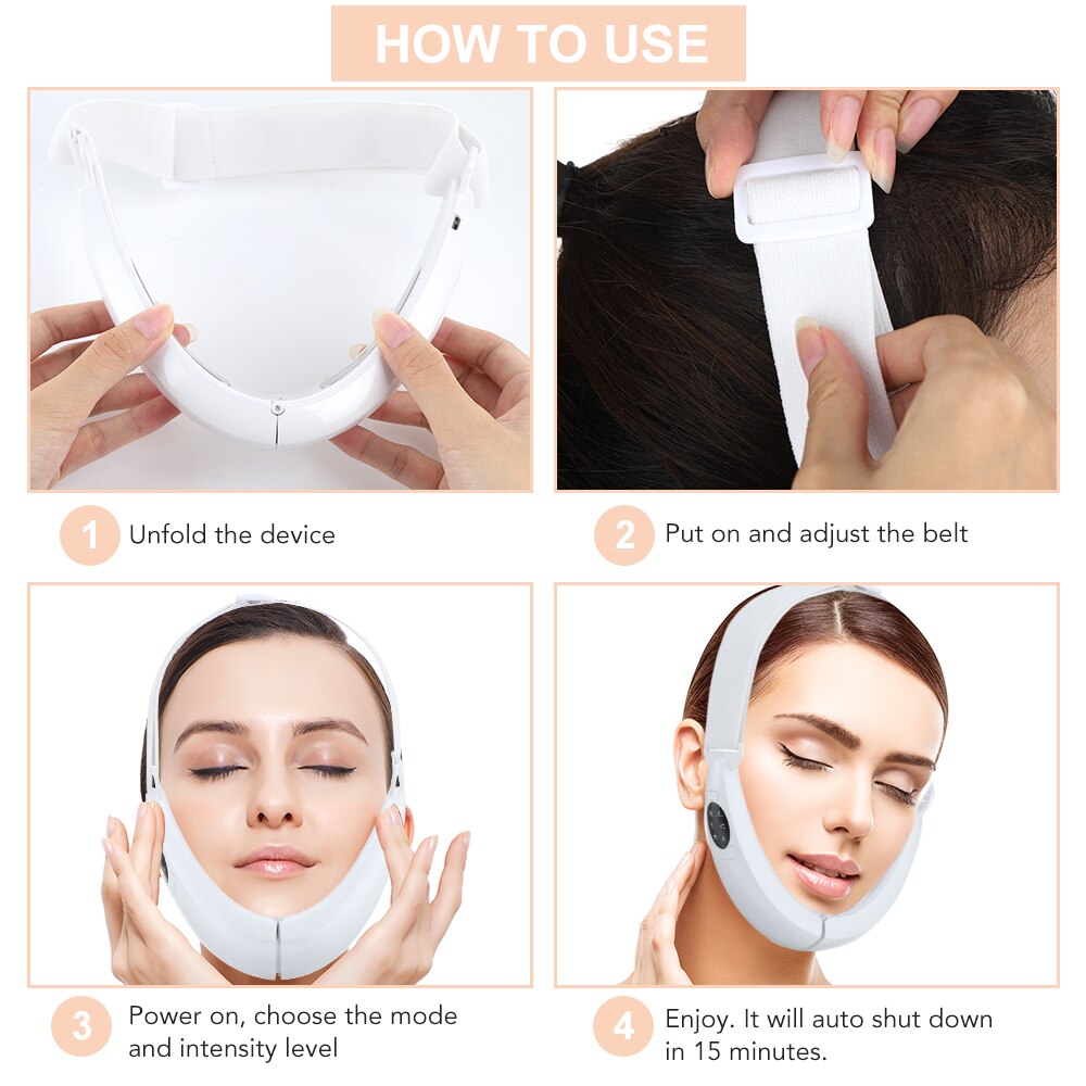 EMS Face Lifting Machine LED Photon Therapy Face Slimming Skincare Vibration Lift Device Double Chin Remover Facial Massager