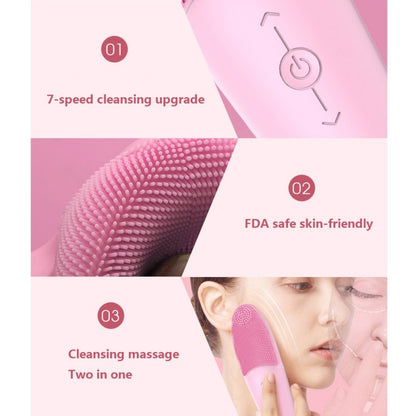 Máquina de lavar rosto de silicone, vibração ultrassônica, à prova d'água, dispositivos de limpeza facial, escovas, uso doméstico, beleza, saúde