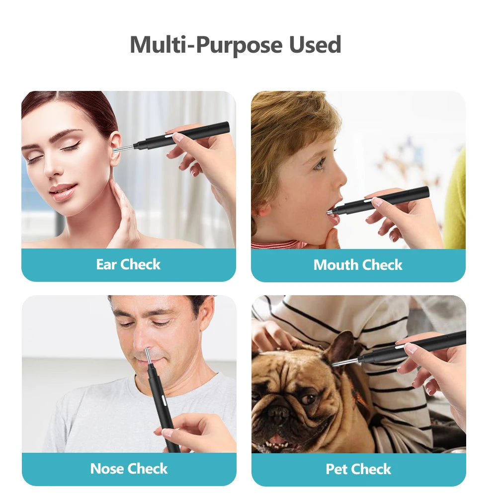 Versatile ear, mouth, nose, and pet inspection tool for oral health care.