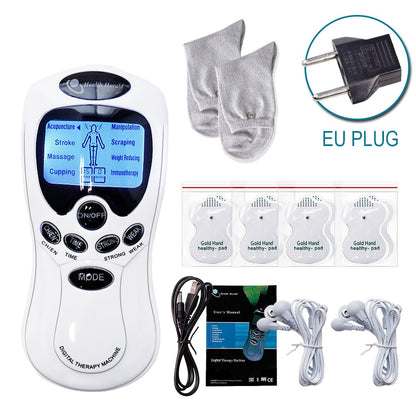 Pulse Tens Acupuncture Electric Body Massage 8 Models Digital Therapy Machine 4Pads Electrical Muscle Stimulator Full Body Relax