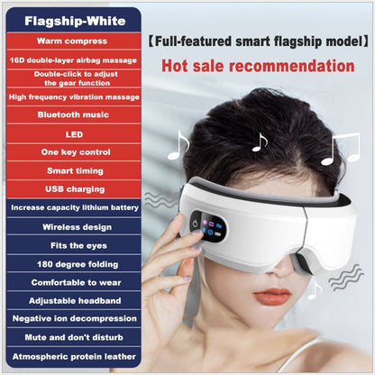 Hot Compress Eye Care Instruments Wireless Music Relieve Fatigue 16D Smart Vibration Airbag Glasses Electric Eye Massager