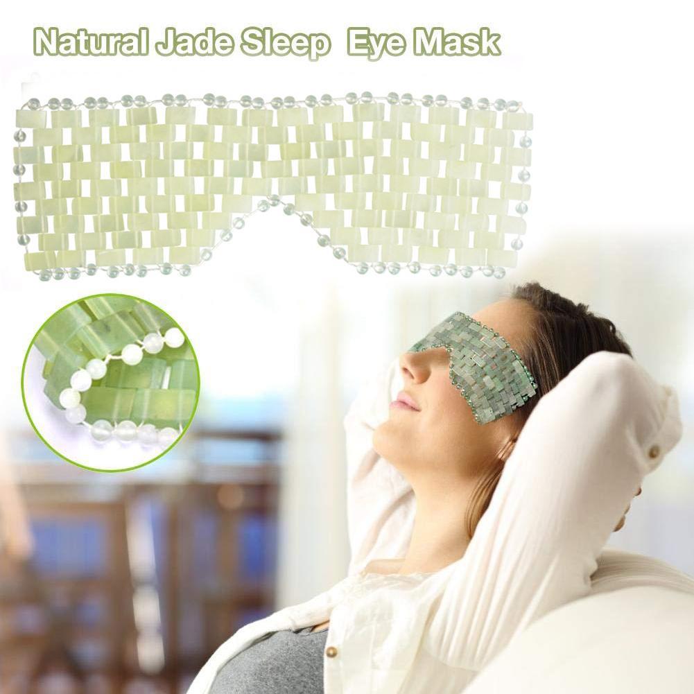 Natural Jade Eye Mask Cooling Jade Sleep Eye Mask Massager Therapy Jade Stone Anti Aging Shade Cover Relaxing Gift