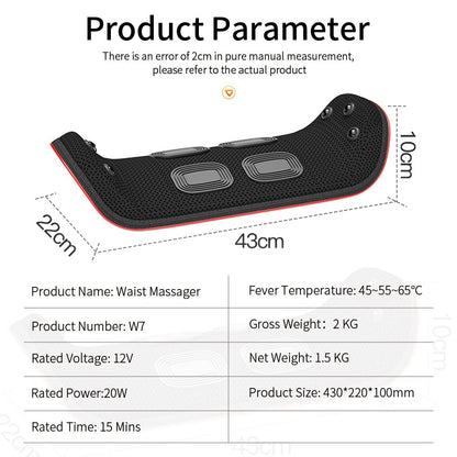 Jinkairui massageador de cintura para trás aliviar dor tração corporal ímã vibração compressa quente acupuntura coluna lombar suporte presente