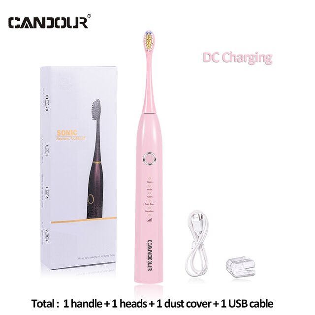 CANDOUR CD-5166 sonic toothbrush Adult automatic electric toothbrush Rechargeable With 8 heads replacement IPX8  Tooth Brush