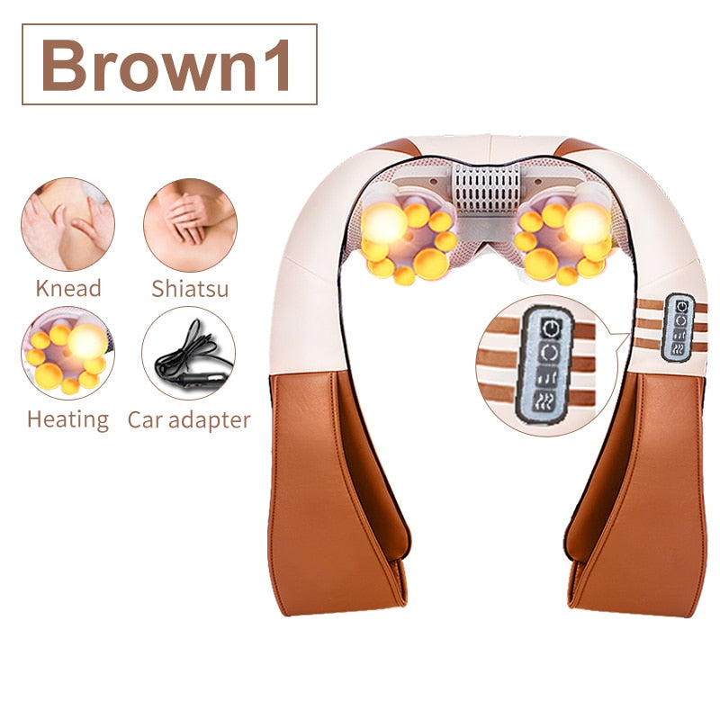 Brown1 Knead Shiatsu Heating Car adapter 8