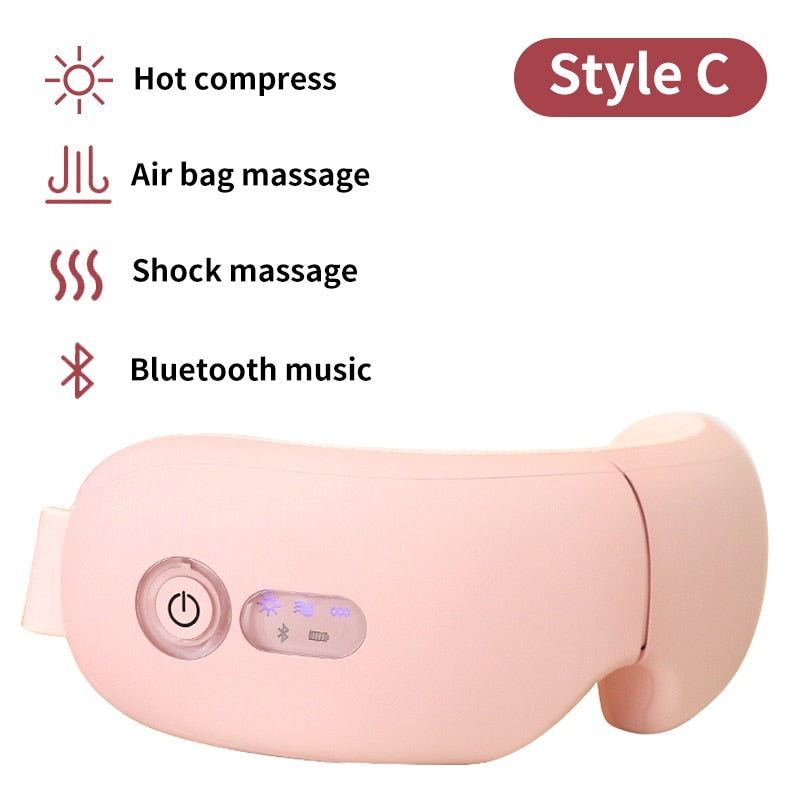 Recarregável Smart Eye Massager Massageador Facial Bluetooth Música Dobrável Pressão de Ar Aquecimento Massagem Relaxamento