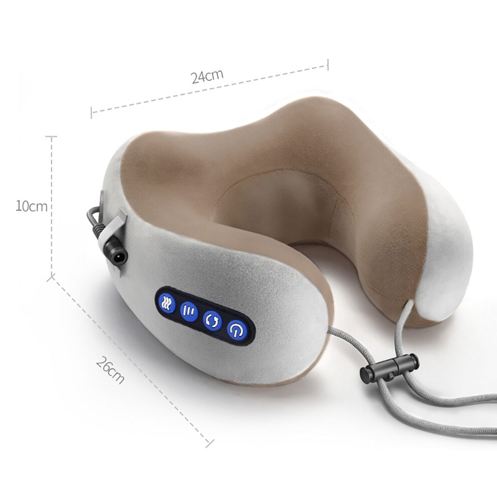 Electric Neck Massage U Shaped Pillow Rechargeable Multifunctional Portable Shoulder Cervical  Therapy Travel Home  Relaxation