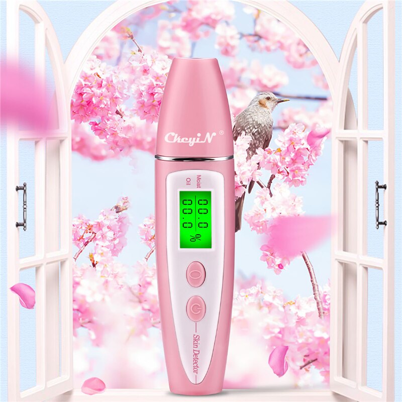 CkeyiN Skin Analyzer Digital LCD Display Moisture Oil Content Facial Analyzer Tester Detection Skin Condition Monitor Hydrating