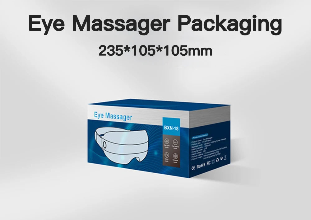 Eye massager relieves fatigue and dark circles, compact size, Bluetooth music feature.