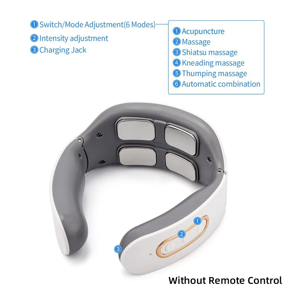 Adjust massage settings with 6 modes, no remote needed.