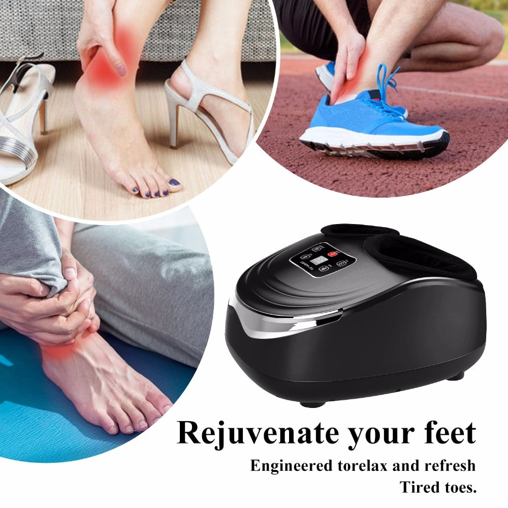 Jinkairui EU Plug Electric Antistress Foot Massager Vibrator Massage Machine Infrared Heating Therapy Health Care Device