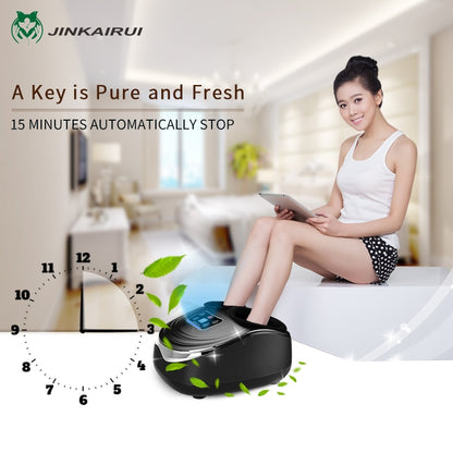 Jinkairui EU Plug Electric Antistress Foot Massager Vibrator Massage Machine Infrared Heating Therapy Health Care Device